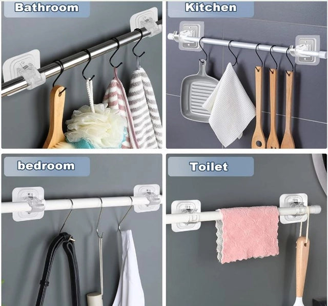 Self Adhesive Curtain Rod Holder Without Drill