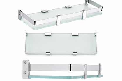 Modern Glass Wall Shelf Rectangle Floating Bathroom & Home Storage Rack-VMAC