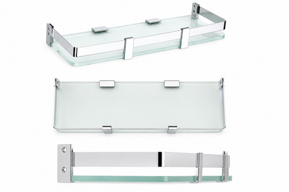 Modern Glass Wall Shelf Rectangle Floating Bathroom & Home Storage Rack-VMAC
