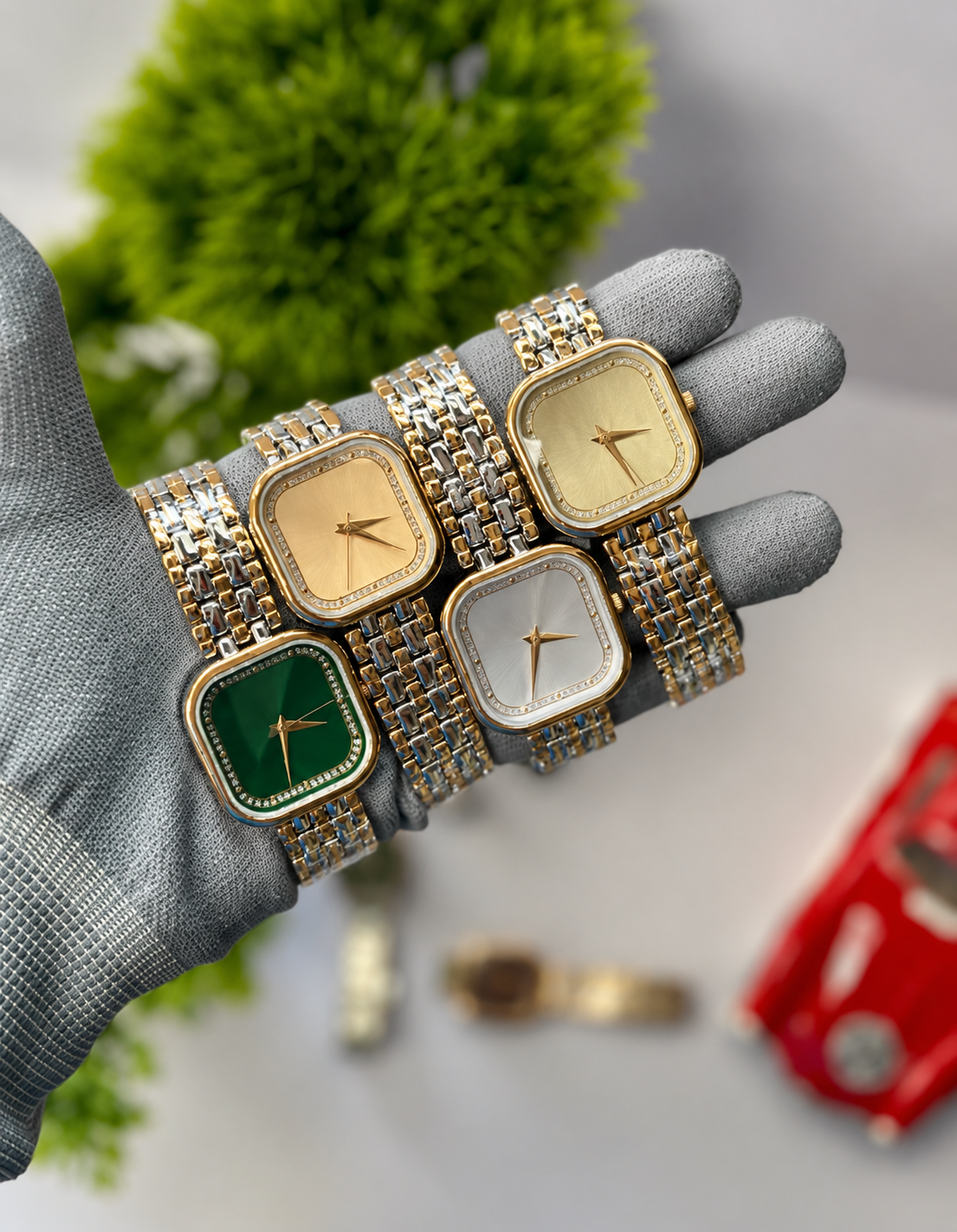 Versah Square Dial Fashion Watch Elegant Women's Stainless Steel Bracelet Watch