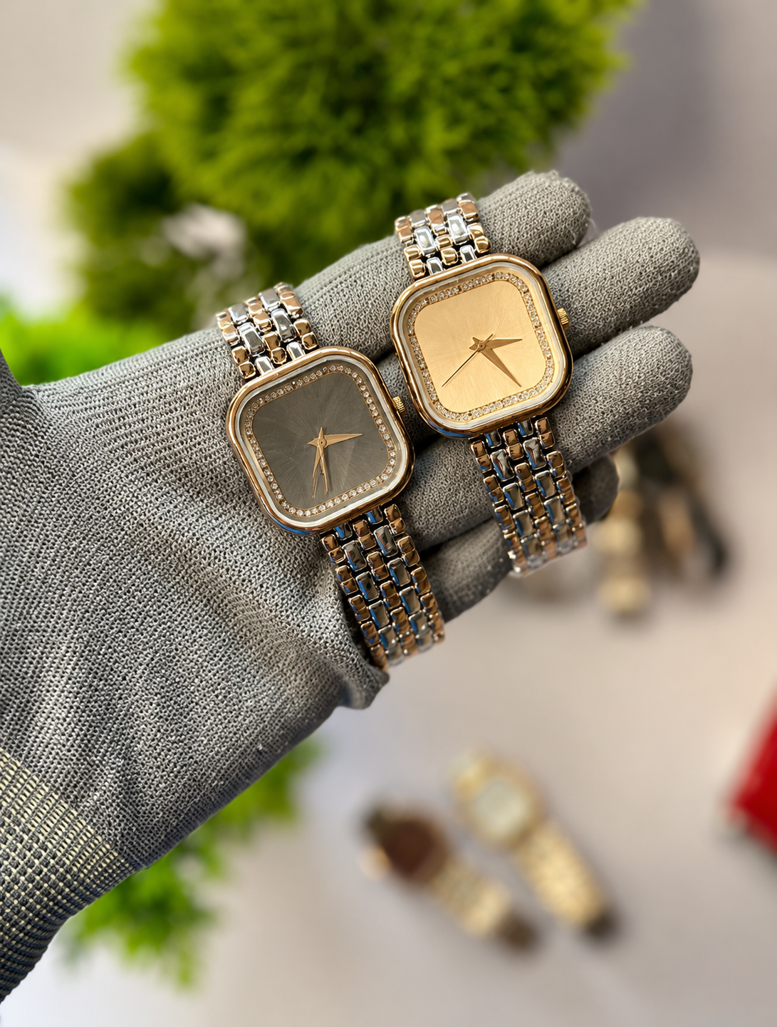 Versah Square Dial Fashion Watch Elegant Women's Stainless Steel Bracelet Watch