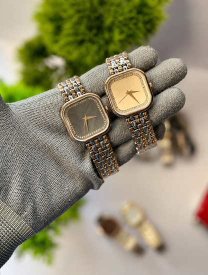 Versah Square Dial Fashion Watch Elegant Women's Stainless Steel Bracelet Watch