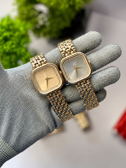 Versah Square Dial Fashion Watch Elegant Women's Stainless Steel Bracelet Watch