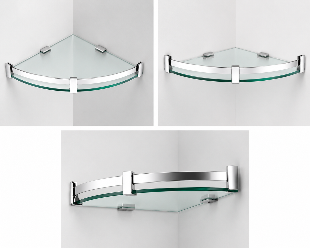 Corner Glass Wall Steel Shelf VMAC