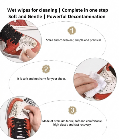 Shoe Cleaning Wipes-2 Packs of 160 - Portable Sneakers  Wipes Quickly Remove Dirt & Stains