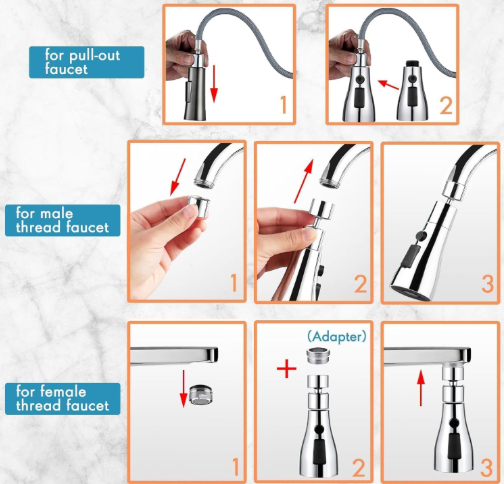 Faucet Extension Nozzle-360° Rotating